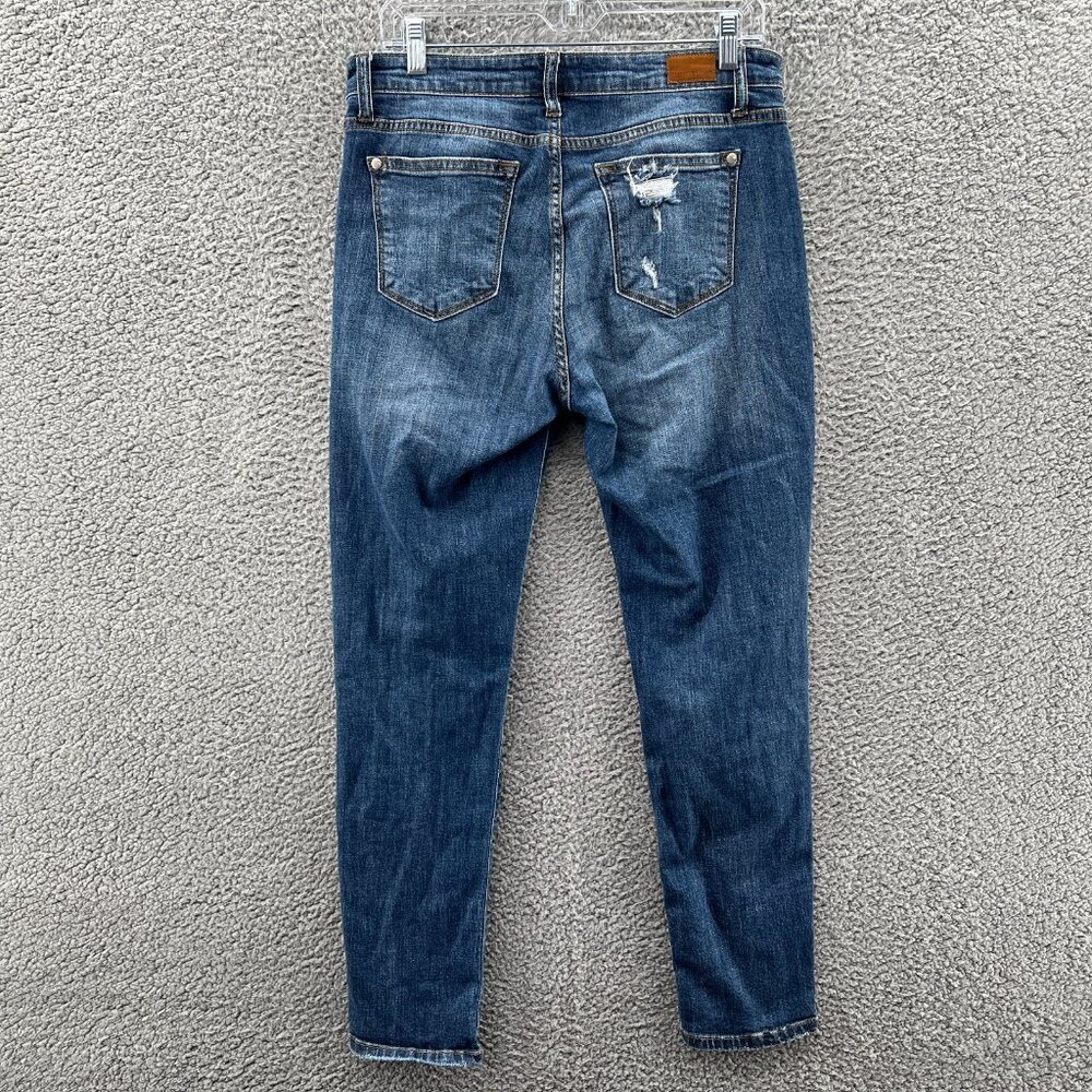 Judy Blue Jeans Womens 11/30 Boyfriend Fit Blue Stretch Distressed Denim - Picture 2 of 12